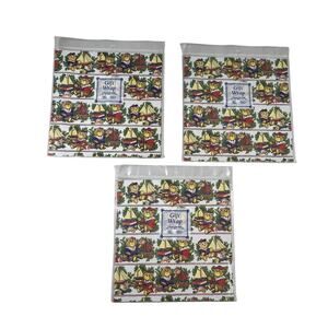 CAPE SHORE Gift Wrap Lot 3 Packs Nautical Teddy Bear 20x29in Flat Sheets NEW USA